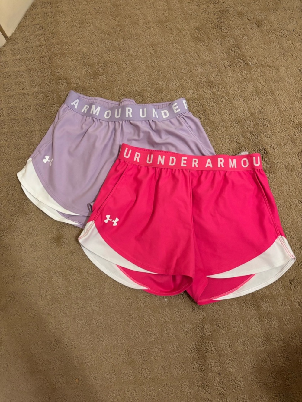 Under Armour Women's Athletic Shorts in Hot Pink and Lavender
